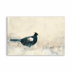 Lonely Birdie - Vintage Blackbird Stretched Canvas Or Wall Art Print(Lonely Birdie Vintage Blackbird Stretched Canvas Or Wall Art Print)