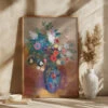 Bouquet Of Flowers - Square Stretched Canvas, Poster Or Fine Art Print(Bouquet Of Flowers Square Stretched Canvas Poster Or Fine Art Print)