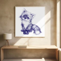 Little Fox - Stretched Canvas, Poster Or Fine Art Print(Little Fox Stretched Canvas Poster Or Fine Art Print)