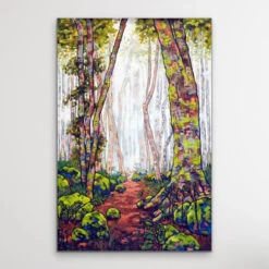 A Walk In The Rainforest - Australian Nature Misty Forest Canvas Print - Nature Wall Art(A Walk In The Rainforest Australian Nature Misty Forest Canvas Print)