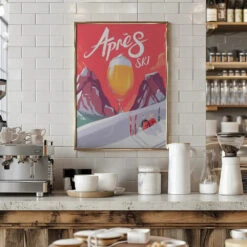 Apés Ski - Stretched Canvas, Poster Or Fine Art Print(Apes Ski Stretched Canvas Poster Or Fine Art Print) -Heart Wall Art Store Apes Ski Stretched Canvas Poster or Fine Art Print I Heart Wall Art 44415225