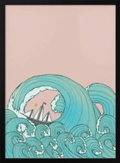 As The Ship Rides The Waves - Stretched Canvas, Poster Or Fine Art Print(As The Ship Rides The Waves Stretched Canvas Poster Or Fine Art Print)