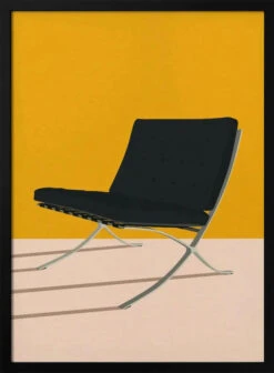 Barcelona Chair By Mies Van Der Rohe - Stretched Canvas, Poster Or Fine Art Print(Mws_apo_1_barcelona Chair By Mies Van Der Rohe Stretched Canvas Poster Or Fine Art Print)