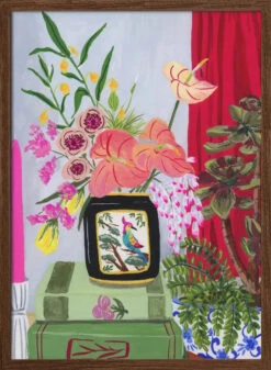 Bird Vase By Sarah Gesek- Stretched Canvas, Poster Or Fine Art Print(Bird Vase Stretched Canvas Poster Or Fine Art Print)