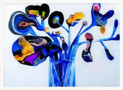 Blue Flowers - Stretched Canvas, Poster Or Fine Art Print(Blue Flowers Stretched Canvas Poster Or Fine Art Print) -Heart Wall Art Store Blue Flowers Stretched Canvas Poster or Fine Art Print I Heart Wall Art 43143237