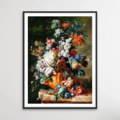 Bouquet Of Flowers In An Urn (1724) By Jan Van Huysum - Vintage Floral Print(Bouquet Of Flowers In An Urn 1724 Vintage Floral Print)