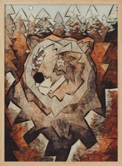 Brown Forest Bear - Stretched Canvas, Poster Or Fine Art Print(Brown Forest Bear Stretched Canvas Poster Or Fine Art Print) -Heart Wall Art Store Brown Forest Bear Stretched Canvas Poster or Fine Art Print I Heart Wall Art 45746470