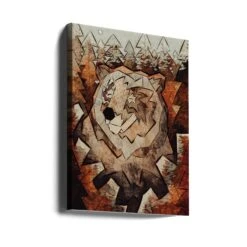 Brown Forest Bear - Stretched Canvas, Poster Or Fine Art Print(Brown Forest Bear Stretched Canvas Poster Or Fine Art Print) -Heart Wall Art Store Brown Forest Bear Stretched Canvas Poster or Fine Art Print I Heart Wall Art 45746568