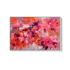Casanova - Orange And Pink Abstract Floral Stretched Canvas Print Or Framed Fine Art Print - Artwork(Casanova Orange Abstract Floral Stretched Canvas Print Or Framed Fine Art Print Artwork) -Heart Wall Art Store Casanova Orange and Pink Abstract Floral Stretched Canvas Print or Framed Fine Art Print Artwork I Heart Wall Art Australia 36429422
