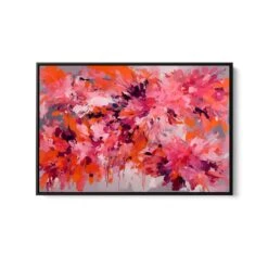 Casanova - Orange And Pink Abstract Floral Stretched Canvas Print Or Framed Fine Art Print - Artwork(Casanova Orange Abstract Floral Stretched Canvas Print Or Framed Fine Art Print Artwork) -Heart Wall Art Store Casanova Orange and Pink Abstract Floral Stretched Canvas Print or Framed Fine Art Print Artwork I Heart Wall Art Australia 36429632