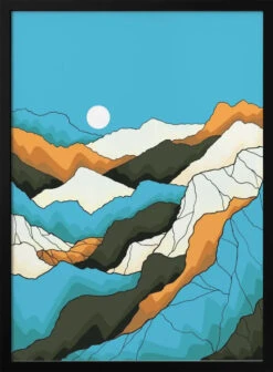 Cold Blue Mountains - Stretched Canvas, Poster Or Fine Art Print(Cold Blue Mountains Stretched Canvas Poster Or Fine Art Print)