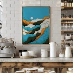 Cold Blue Mountains - Stretched Canvas, Poster Or Fine Art Print(Cold Blue Mountains Stretched Canvas Poster Or Fine Art Print) -Heart Wall Art Store Cold Blue Mountains Stretched Canvas Poster or Fine Art Print I Heart Wall Art 45748011