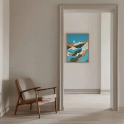 Cold Blue Mountains - Stretched Canvas, Poster Or Fine Art Print(Cold Blue Mountains Stretched Canvas Poster Or Fine Art Print) -Heart Wall Art Store Cold Blue Mountains Stretched Canvas Poster or Fine Art Print I Heart Wall Art 45748553