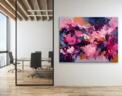 Come With Us - Bold Pink Abstract Floral Stretched Canvas Print Or Framed Fine Art Print - Artwork(Come With Us Bold Pink Abstract Floral Stretched Canvas Print Or Framed Fine Art Print Artwork 364212322)
