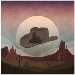 Cowboy Hat - Square Stretched Canvas, Poster Or Fine Art Print(Cowboy Hat Square Stretched Canvas Poster Or Fine Art Print)