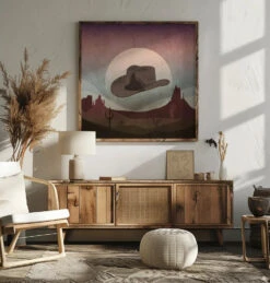 Cowboy Hat - Square Stretched Canvas, Poster Or Fine Art Print(Cowboy Hat Square Stretched Canvas Poster Or Fine Art Print) -Heart Wall Art Store Cowboy Hat Square Stretched Canvas Poster or Fine Art Print I Heart Wall Art 43332044
