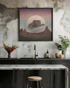Cowboy Hat - Square Stretched Canvas, Poster Or Fine Art Print(Cowboy Hat Square Stretched Canvas Poster Or Fine Art Print) -Heart Wall Art Store Cowboy Hat Square Stretched Canvas Poster or Fine Art Print I Heart Wall Art 43332395