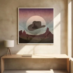 Cowboy Hat - Square Stretched Canvas, Poster Or Fine Art Print(Cowboy Hat Square Stretched Canvas Poster Or Fine Art Print) -Heart Wall Art Store Cowboy Hat Square Stretched Canvas Poster or Fine Art Print I Heart Wall Art 43332594
