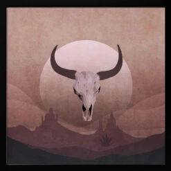 Cowboy Skull - Square Stretched Canvas, Poster Or Fine Art Print(Cowboy Skull Square Stretched Canvas Poster Or Fine Art Print) -Heart Wall Art Store Cowboy Skull Square Stretched Canvas Poster or Fine Art Print I Heart Wall Art 43330558