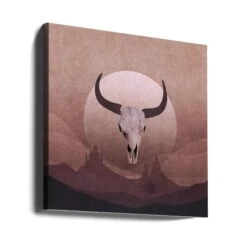 Cowboy Skull - Square Stretched Canvas, Poster Or Fine Art Print(Cowboy Skull Square Stretched Canvas Poster Or Fine Art Print) -Heart Wall Art Store Cowboy Skull Square Stretched Canvas Poster or Fine Art Print I Heart Wall Art 43330619