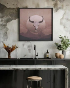 Cowboy Skull - Square Stretched Canvas, Poster Or Fine Art Print(Cowboy Skull Square Stretched Canvas Poster Or Fine Art Print) -Heart Wall Art Store Cowboy Skull Square Stretched Canvas Poster or Fine Art Print I Heart Wall Art 43331077