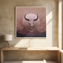 Cowboy Skull - Square Stretched Canvas, Poster Or Fine Art Print(Cowboy Skull Square Stretched Canvas Poster Or Fine Art Print) -Heart Wall Art Store Cowboy Skull Square Stretched Canvas Poster or Fine Art Print I Heart Wall Art 43331287