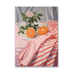 Cut Orange - Pink And Orange Still Life Artwork(Cut Orange Pink And Orange Still Life Artwork 371741939)