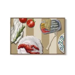 Date By The Pier - Contemporary Still Life Art Featuring Lobster-Still Life Art Print(Date By The Pier Contemporary Still Life Art Featuring Lobster Stretched Canvas Print Or Framed Fine Art Print Artwork 351735089) -Heart Wall Art Store Date by the Pier Contemporary Still Life Art Featuring Lobster Stretched Canvas Print or Framed Fine Art Print Artwork I Heart Wall Art Australia 1690181784262