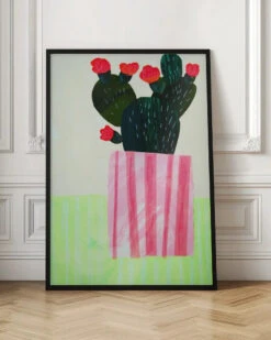 Emerald Cactus - Stretched Canvas, Poster Or Fine Art Print(Emerald Cactus Stretched Canvas Poster Or Fine Art Print) -Heart Wall Art Store Emerald Cactus Stretched Canvas Poster or Fine Art Print I Heart Wall Art 46448985