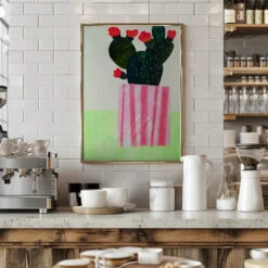 Emerald Cactus - Stretched Canvas, Poster Or Fine Art Print(Emerald Cactus Stretched Canvas Poster Or Fine Art Print) -Heart Wall Art Store Emerald Cactus Stretched Canvas Poster or Fine Art Print I Heart Wall Art 46449099