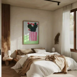 Emerald Cactus - Stretched Canvas, Poster Or Fine Art Print(Emerald Cactus Stretched Canvas Poster Or Fine Art Print) -Heart Wall Art Store Emerald Cactus Stretched Canvas Poster or Fine Art Print I Heart Wall Art 46449156