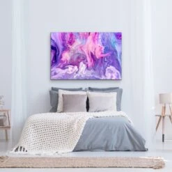 Explode- Abstract Pink And Purple Framed Canvas Print Wall Art(Explode Abstract Pink And Purple Framed Canvas Wall Art)