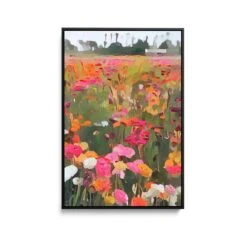 Flower Farm - Colourful Orange And Pink Floral Print - Available As A Canvas Or Art Print(Flower Farm Colourful Orange And Pink Floral Print Available As A Canvas Or Art Print 349913553) -Heart Wall Art Store Flower Farm Colourful Orange and Pink Floral Print Available as a Canvas or Art Print I Heart Wall Art Australia 1686205874