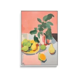Fresh Fruit - Pink And Yellow Still Life Stretched Canvas Print Or Framed Fine Art Print(Fresh Fruit Pink And Yellow Still Life Stretched Canvas Print Or Framed Fine Art Print 372380417) -Heart Wall Art Store Fresh Fruit Pink and Yellow Still Life Stretched Canvas Print or Framed Fine Art Print I Heart Wall Art Australia 41559876