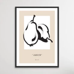 Galerie Jardin Number Two -Minimalist Black And White Pear Line Drawing Classic Art Print(Mws_apo_1_galerie Jardin Number Two Minimalist Black And White Pear Line Drawing Classic Art Print)