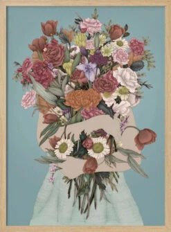 Gathering A Garden Teal Large - Stretched Canvas, Poster Or Fine Art Print(Gathering A Garden Teal Large Stretched Canvas Poster Or Fine Art Print) -Heart Wall Art Store Gathering a Garden Teal Large Stretched Canvas Poster or Fine Art Print I Heart Wall Art 46452298