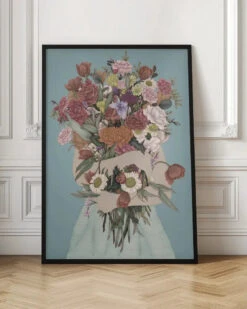 Gathering A Garden Teal Large - Stretched Canvas, Poster Or Fine Art Print(Gathering A Garden Teal Large Stretched Canvas Poster Or Fine Art Print) -Heart Wall Art Store Gathering a Garden Teal Large Stretched Canvas Poster or Fine Art Print I Heart Wall Art 46452484