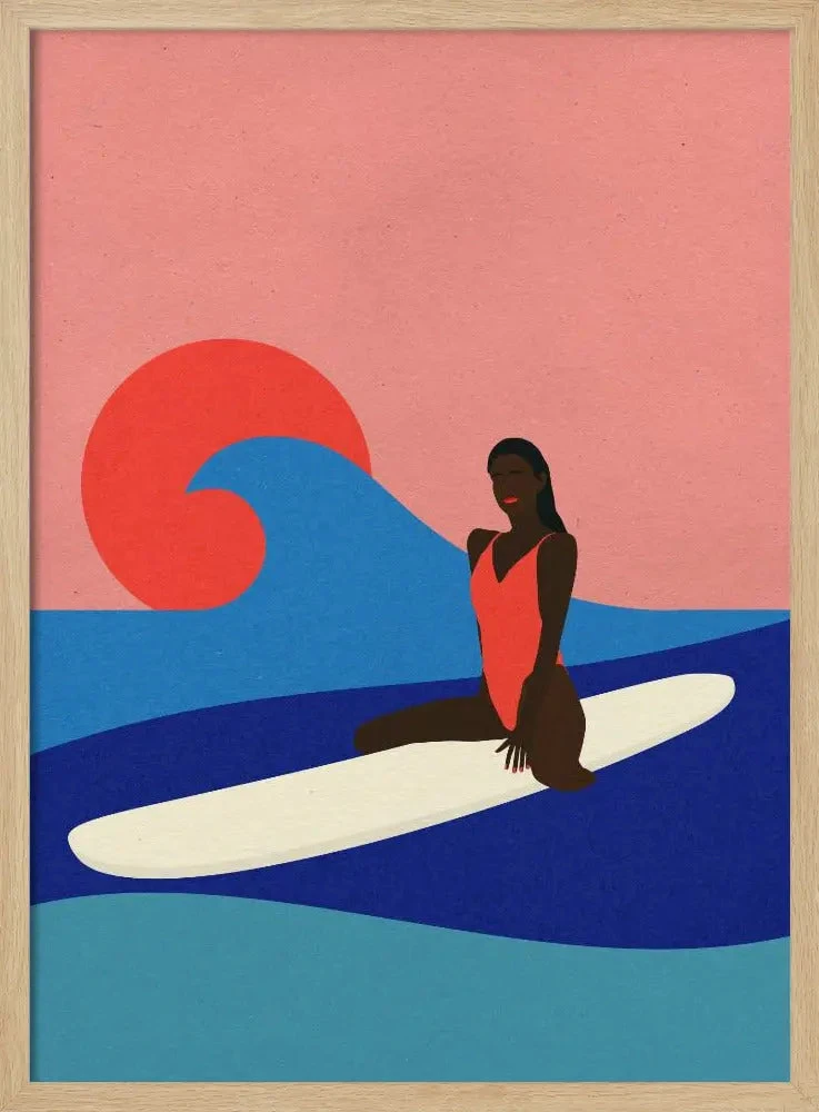 Girl On A Surfboard - Stretched Canvas, Poster Or Fine Art Print(Girl On A Surfboard Stretched Canvas Poster Or Fine Art Print) 3 Girl On A Surfboard - Stretched Canvas, Poster Or Fine Art Print(Girl On A Surfboard Stretched Canvas Poster Or Fine Art Print) - Image 3