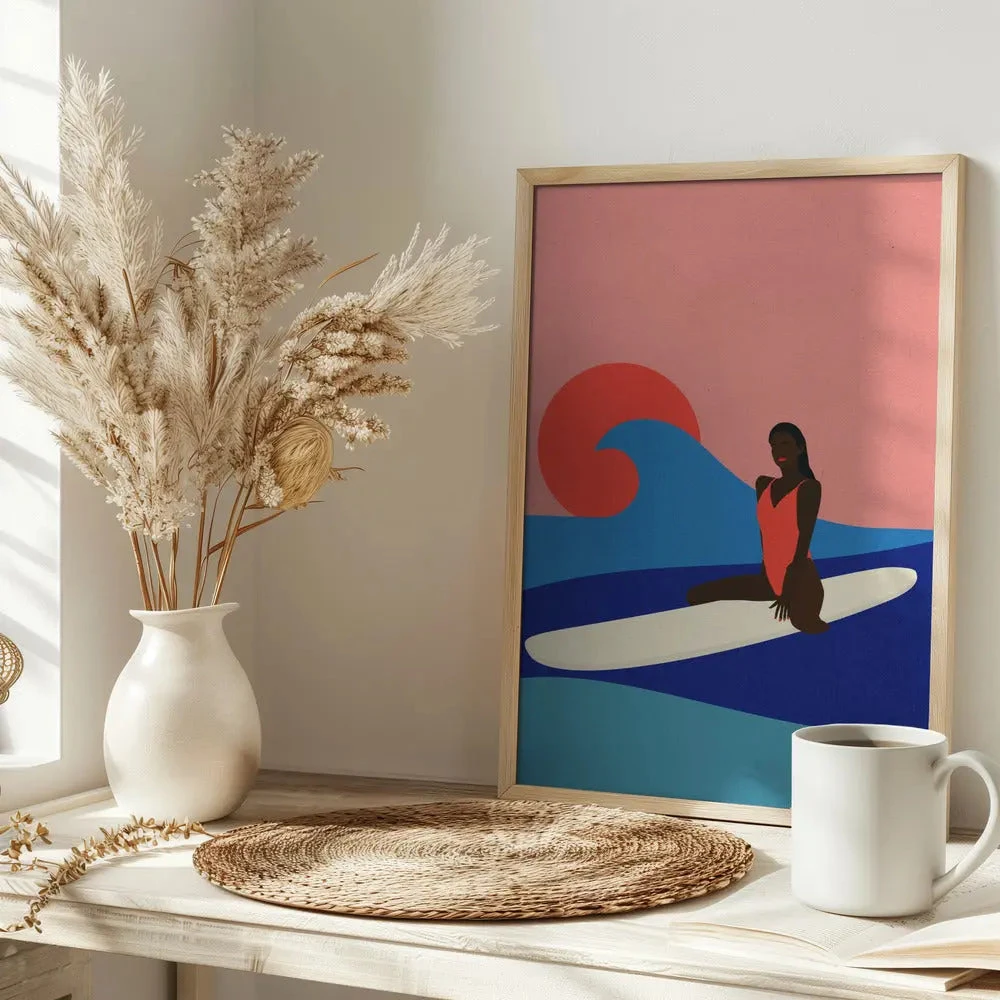 Girl On A Surfboard - Stretched Canvas, Poster Or Fine Art Print(Girl On A Surfboard Stretched Canvas Poster Or Fine Art Print) 5 Girl On A Surfboard - Stretched Canvas, Poster Or Fine Art Print(Girl On A Surfboard Stretched Canvas Poster Or Fine Art Print) - Image 5