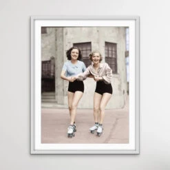Girls On Skates - Vintage Photographic Print Of Girls On Roller Skates - Canvas Or Paper Print(Girls On Skates Vintage Photographic Print Of Girls On Roller Skates Canvas Or Paper Print) -Heart Wall Art Store Girls On Skates Vintage Photographic Print of Girls on Roller Skates Canvas or Paper Print I Heart Wall Art Australia 1666766212