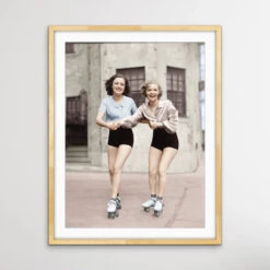 Girls On Skates - Vintage Photographic Print Of Girls On Roller Skates - Canvas Or Paper Print(Girls On Skates Vintage Photographic Print Of Girls On Roller Skates Canvas Or Paper Print) -Heart Wall Art Store Girls On Skates Vintage Photographic Print of Girls on Roller Skates Canvas or Paper Print I Heart Wall Art Australia 1666766233