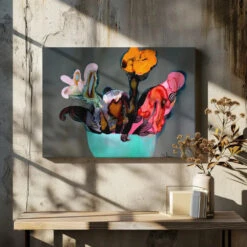 Green Vase - Stretched Canvas, Poster Or Fine Art Print(Green Vase Stretched Canvas Poster Or Fine Art Print) -Heart Wall Art Store Green Vase Stretched Canvas Poster or Fine Art Print I Heart Wall Art 43151168