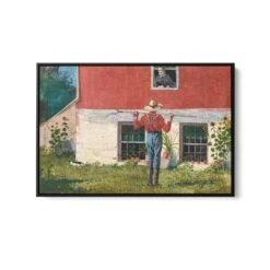 In The Garden By Winslow Homer - Vintage American Art Print(In The Garden By Winslow Homer Vintage American Art Print) -Heart Wall Art Store IntheGarden 1874 byWinslowHomer Stretched Canvas Black Frame