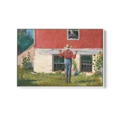 In The Garden By Winslow Homer - Vintage American Art Print(In The Garden By Winslow Homer Vintage American Art Print) -Heart Wall Art Store IntheGarden 1874 byWinslowHomer Stretched Canvas White Frame