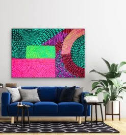 Journey – Neon Colourful Abstract Spotty Canvas Print(Journey Neon Colourful Abstract Spotty Canvas Print) -Heart Wall Art Store Journey Neon Colourful Abstract Spotty Canvas Print I Heart Wall Art Australia 1617257641