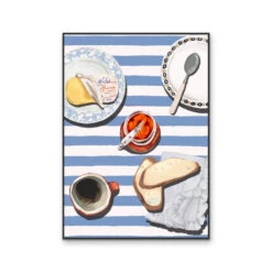 Kitchen Still Life XVIII - Jam & Butter, Stretched Canvas Or Wall Art Print(Kitchen Still Life Xviii Jam Butter Stretched Canvas Or Wall Art Print) -Heart Wall Art Store KitchenstilllifeXVIIIblackframe2