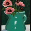 Little Green Jug With Poppies - Stretched Canvas, Poster Or Fine Art Print(Little Green Jug With Poppies Stretched Canvas Poster Or Fine Art Print)