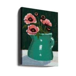 Little Green Jug With Poppies - Stretched Canvas, Poster Or Fine Art Print(Little Green Jug With Poppies Stretched Canvas Poster Or Fine Art Print) -Heart Wall Art Store Little Green Jug with poppies Stretched Canvas Poster or Fine Art Print I Heart Wall Art 47775988