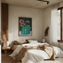 Little Green Jug With Poppies - Stretched Canvas, Poster Or Fine Art Print(Little Green Jug With Poppies Stretched Canvas Poster Or Fine Art Print) -Heart Wall Art Store Little Green Jug with poppies Stretched Canvas Poster or Fine Art Print I Heart Wall Art 47776390