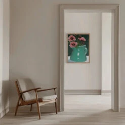 Little Green Jug With Poppies - Stretched Canvas, Poster Or Fine Art Print(Little Green Jug With Poppies Stretched Canvas Poster Or Fine Art Print) -Heart Wall Art Store Little Green Jug with poppies Stretched Canvas Poster or Fine Art Print I Heart Wall Art 47776733